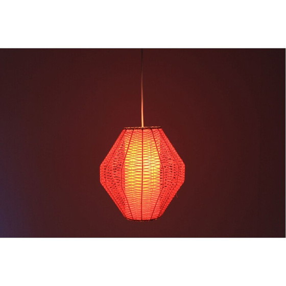 Image 1 of Vintage oranje hanglamp uit Denemarken