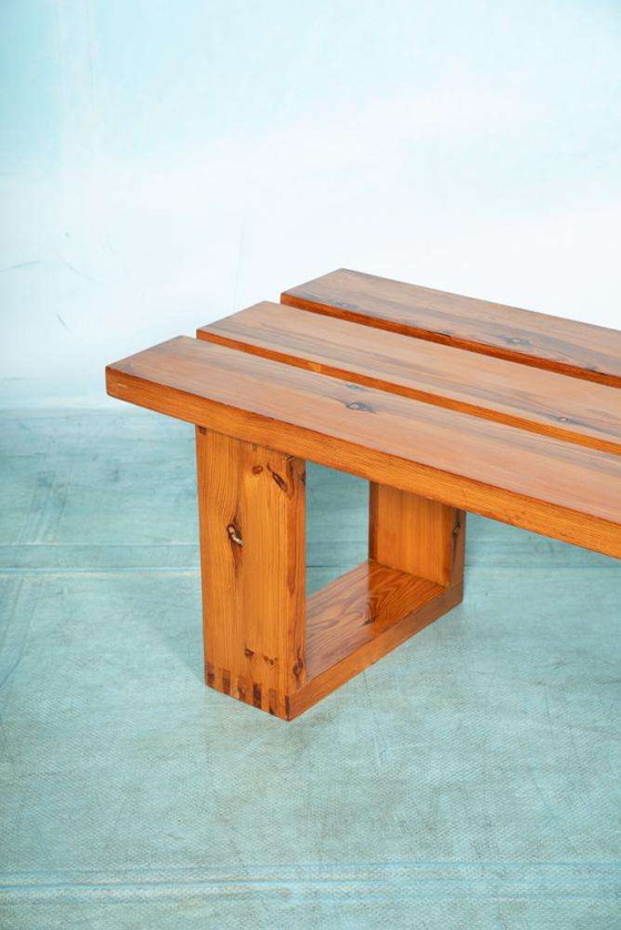 Image 1 of Minimalist lattenbank Ate van Apeldoorn, vintage pine bench