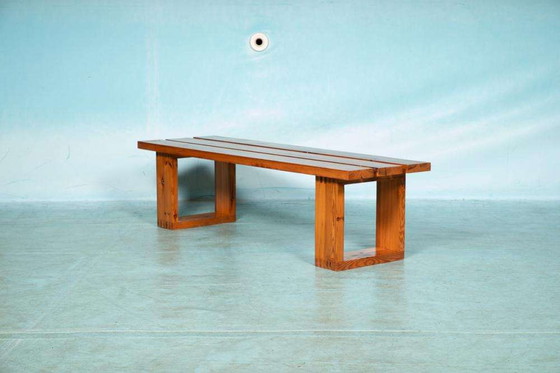 Image 1 of Minimalist lattenbank Ate van Apeldoorn, vintage pine bench