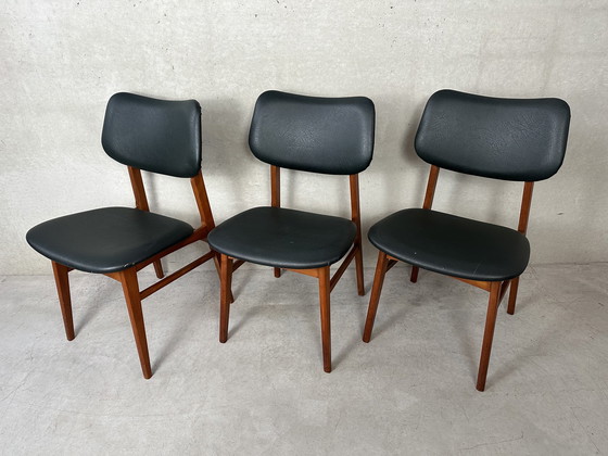 Image 1 of 3x vintage stoelen - jaren 50