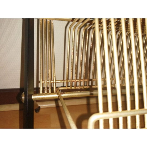 Image 1 of Vintage glazen en messing bijzettafeltje van Angelo Ostuni voor Frangi Milano, 1950