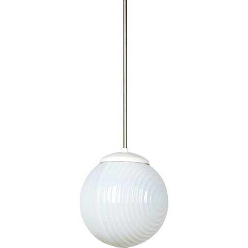 Vintage glazen en plastic hanglamp, Tsjechoslowakije 1970