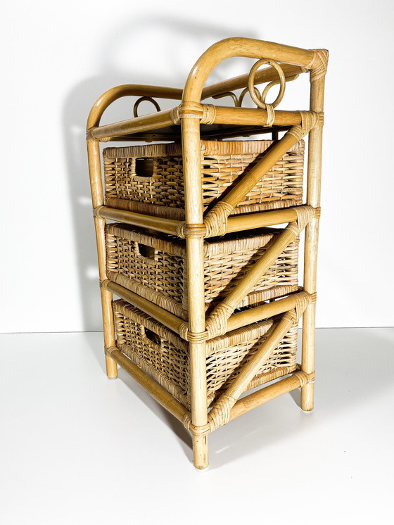 Image 1 of Vintage Rotan nachtkastje
