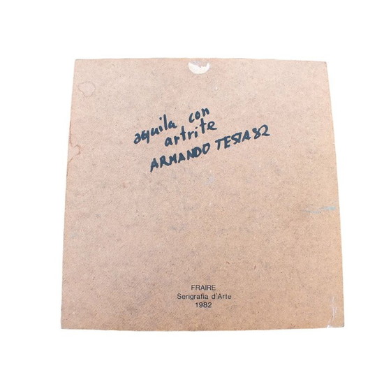 Image 1 of Vintage zeefdruk van een adelaar met artritis door Armando Testa voor Fraire, Italië 1980