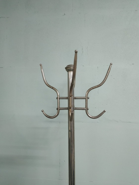 Image 1 of Vintage Tripod Industriële Metalen Chroom Kapstok