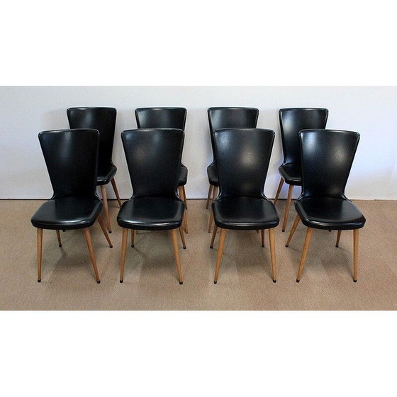 Image 1 of Set van 8 vintage Baumann Essor stoelen, 1960
