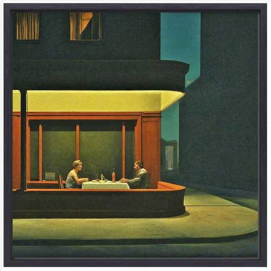 Image 1 of Edward Hopper  --Late Night Dinner   (Ingelijst)