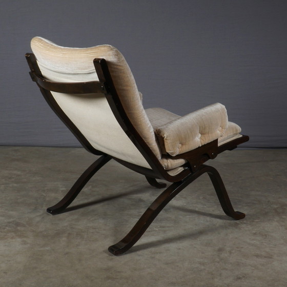 Image 1 of Midcentury Loungefauteuil – Velours - Jaren 70