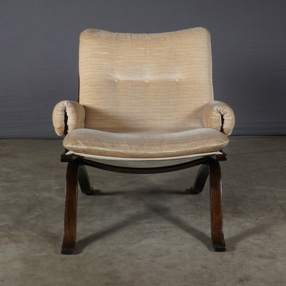 Image 1 of Midcentury Loungefauteuil – Velours - Jaren 70