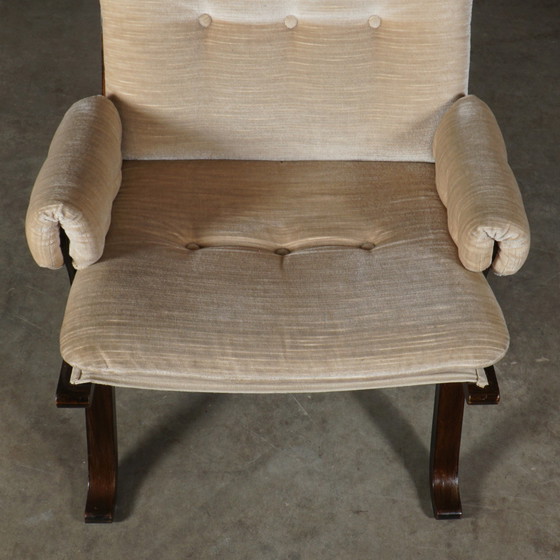 Image 1 of Midcentury Loungefauteuil – Velours - Jaren 70