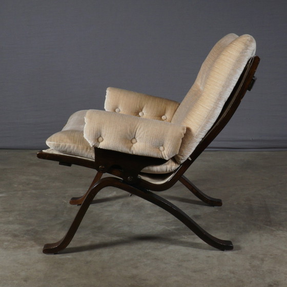 Image 1 of Midcentury Loungefauteuil – Velours - Jaren 70