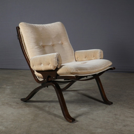 Midcentury Loungefauteuil – Velours - Jaren 70