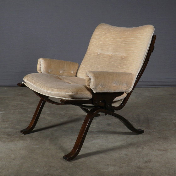 Image 1 of Midcentury Loungefauteuil – Velours - Jaren 70