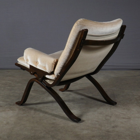 Image 1 of Midcentury Loungefauteuil – Velours - Jaren 70