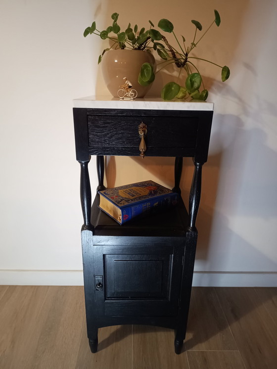 Image 1 of Stijlvol Zwart Bijzetkastje/Piëdestal/Drankenkastje