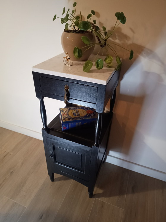 Image 1 of Stijlvol Zwart Bijzetkastje/Piëdestal/Drankenkastje