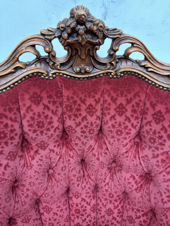 Image 1 of Barok Fauteuil Antiek Bordeaux Jacquard Velours