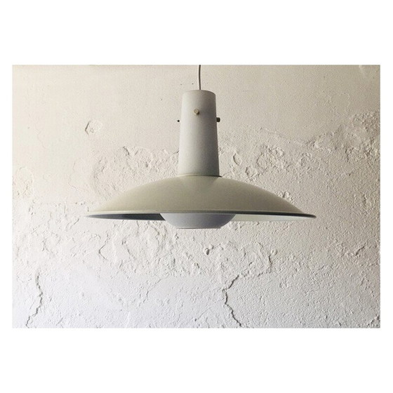 Image 1 of Vintage hanglamp van metaal en opaline glas, Duitsland 1960