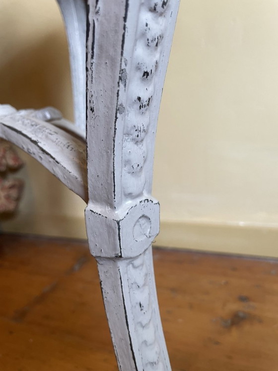 Image 1 of Bijzettafel Queridon Gietijzer  Met Houten Blad Frans Vintage