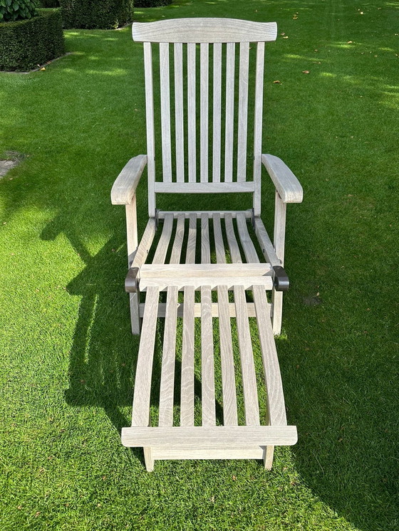 Image 1 of 2x Sunfurniture teak houten deck chairs