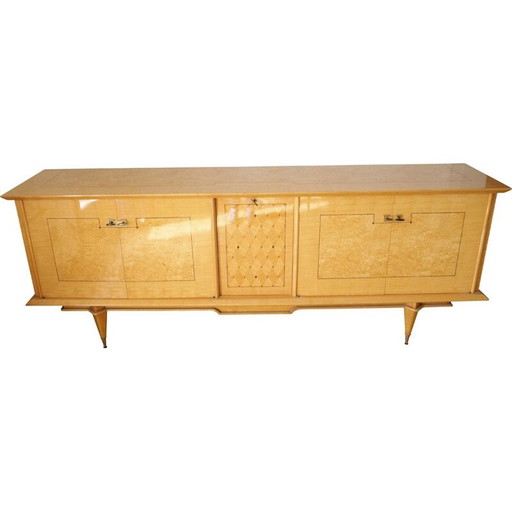 Vintage gelakt citroenhouten dressoir, jaren 1940