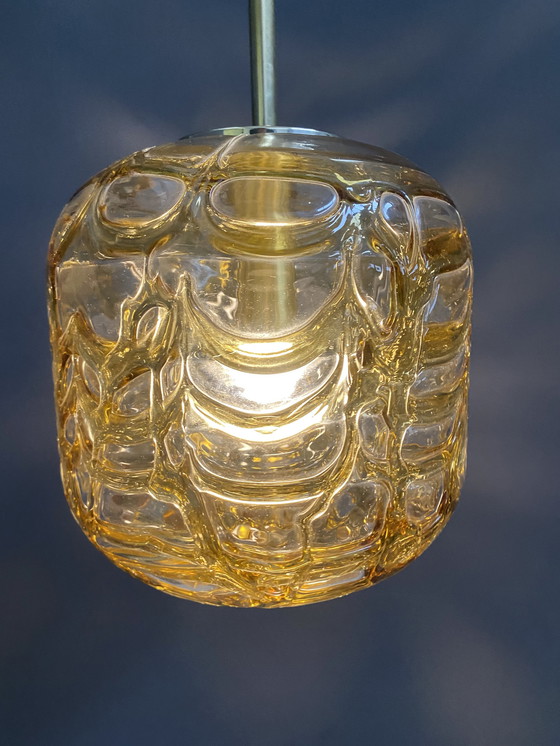 Image 1 of Amberkleurige Doria Leuchten hanglamp 1960