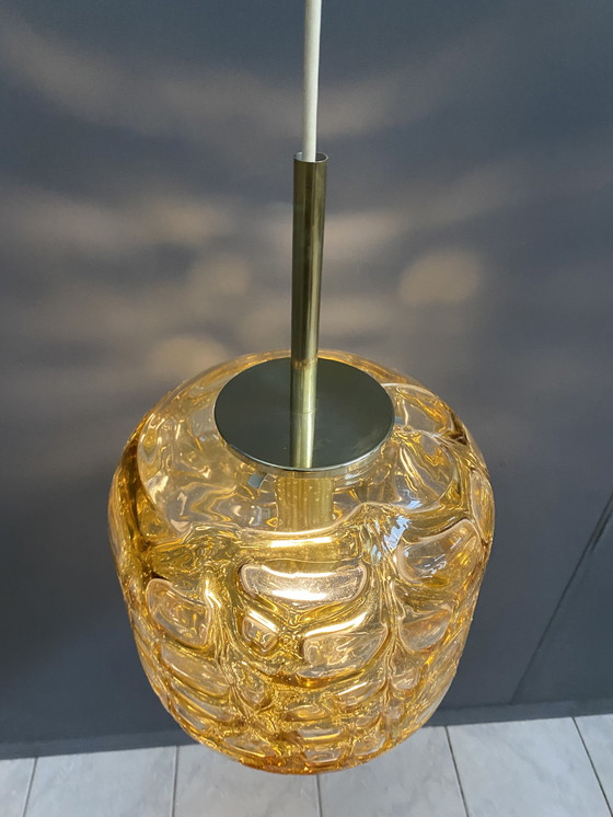 Image 1 of Amberkleurige Doria Leuchten hanglamp 1960