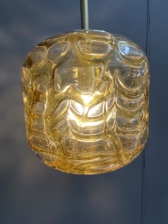 Image 1 of Amberkleurige Doria Leuchten hanglamp 1960