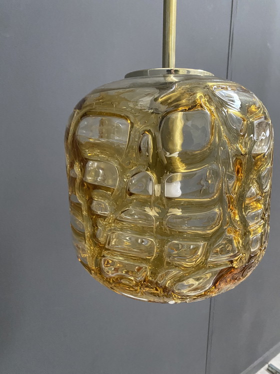 Image 1 of Amberkleurige Doria Leuchten hanglamp 1960