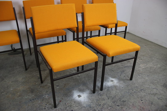 Image 1 of 6X L&C Arnold stalen buisstoelen vintage stoelenset oranje nieuwe hoes 60S