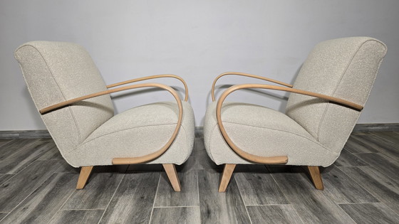 Image 1 of Fauteuils van Jindrich Halabala, jaren 1940, Set van 2