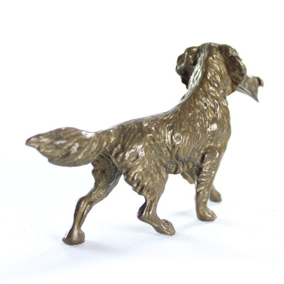 Image 1 of Vintage bronzen beeld van jagende retriever, Tsjecho-Slowakije jaren 1930