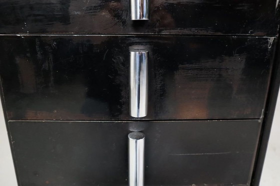 Image 1 of 1930'S Modernist Desk In Black Lacquered Metal