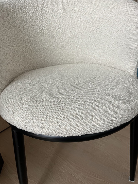 Image 1 of 4X Eichholtz Bouclé Eetstoelen