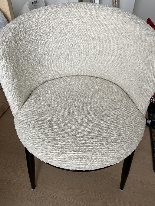 4X Eichholtz Bouclé Eetstoelen