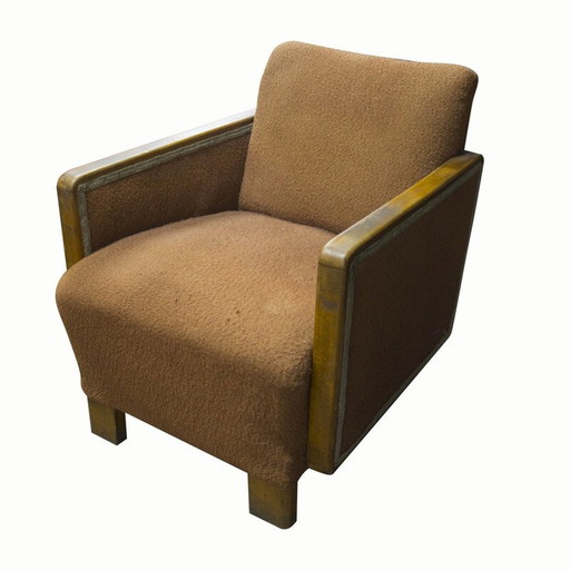 Mid-eeuwse Art Deco fauteuil, Centraal-Europa jaren 1930