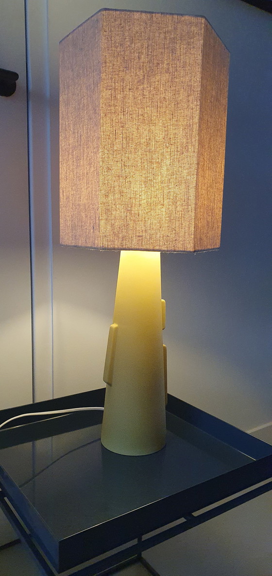 Image 1 of Hkliving Cone Lampenvoet Matt Green + Lampen Linnen