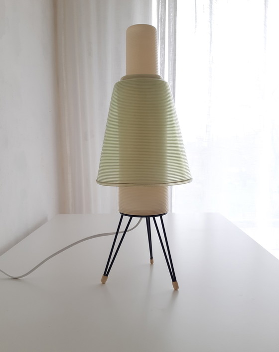 Image 1 of Zeldzame Vintage Rotaflex Tafellamp, Jaren 50 Space Age Lamp in Pastelkleuren