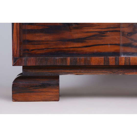 Image 1 of Vintage boekenkast van macassar en glas door Oldřich Liška, Tsjecho-Slowakije 1930