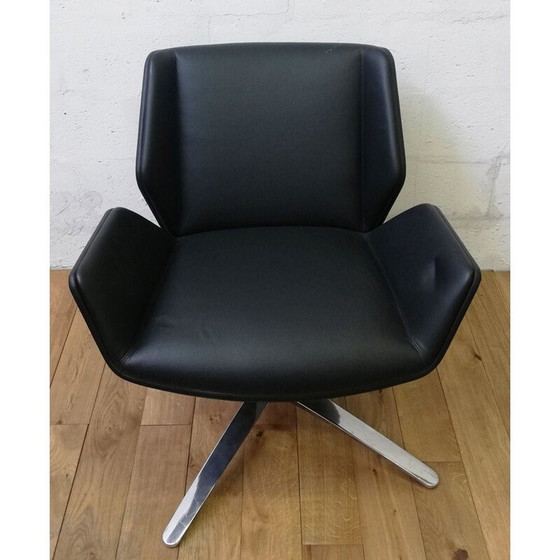 Image 1 of Ray vintage draaifauteuil in zwart leer