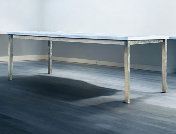 Image 1 of Office Table/ Dining Table Stainless Steel Frame With Marble Top