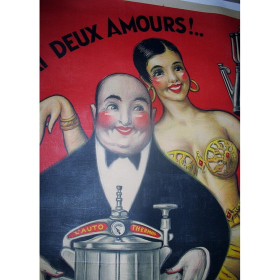 Image 1 of Vintage reclameposter "j'ai deux amours!" van Paul Mohr, 1946