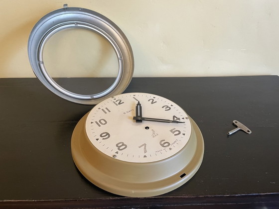 Image 1 of Klok Jaz 8 Days Vintage Industrieel Wandklok Frans