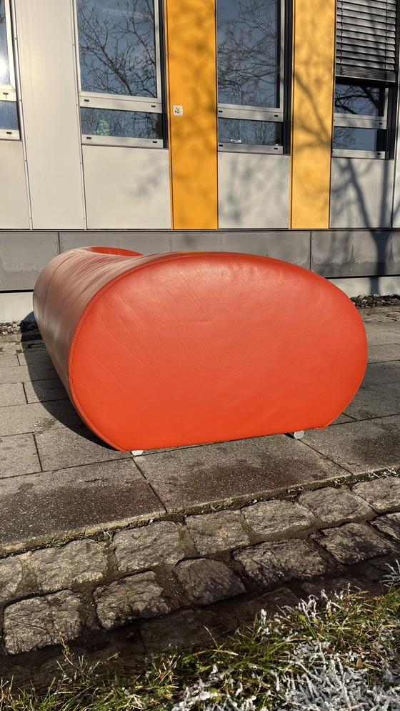 Image 1 of Koinor Design Bank Parel Leer Bourgondisch-Rood 3-zits