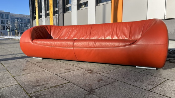 Image 1 of Koinor Design Bank Parel Leer Bourgondisch-Rood 3-zits