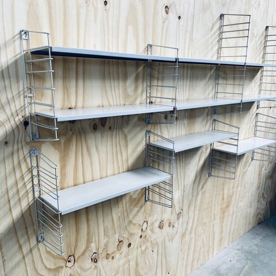 Image 1 of Mid-Century Xxl Metal Tomado Shelving Wall Unit Dutch Design