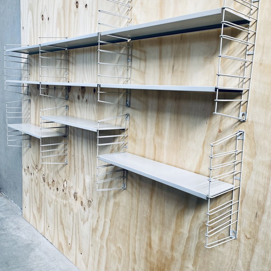 Image 1 of Mid-Century Xxl Metal Tomado Shelving Wall Unit Dutch Design