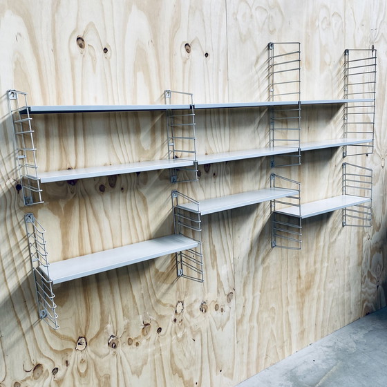 Image 1 of Mid-Century Xxl Metal Tomado Shelving Wall Unit Dutch Design