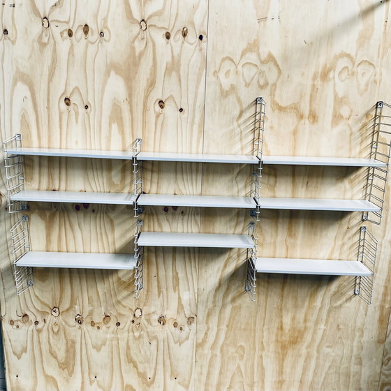 Image 1 of Mid-Century Xxl Metal Tomado Shelving Wall Unit Dutch Design