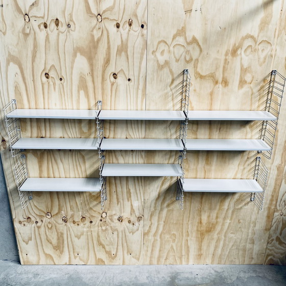 Image 1 of Mid-Century Xxl Metal Tomado Shelving Wall Unit Dutch Design